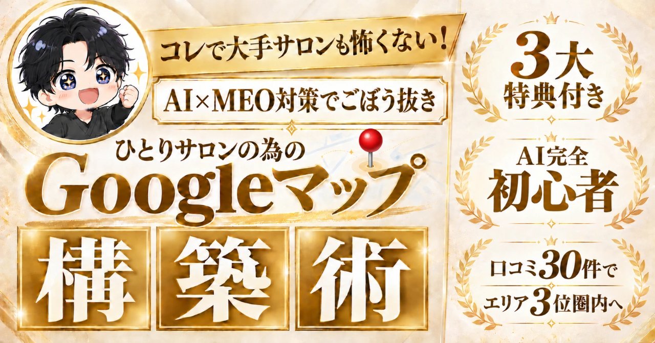 【口コミ30件でも勝てる】ひとりサロンの為のAI×Googleマップ構築術